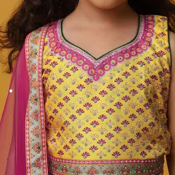 BAESD Girls Printed Ready to Wear Lehenga & Blouse With Dupatta image 3