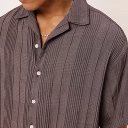 WROGN Unique Touch Pleated Textured Seersucker Oversized Shirt image 5