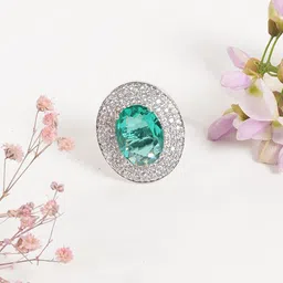 Niska Set Of 2 Stainless Steel Crystals Studded Adjustable Finger Ring image 4