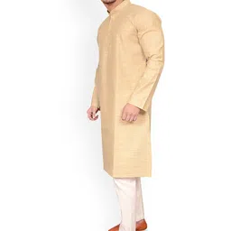 FIK Men Mandarin Collar Kurta with Pyjamas image 4
