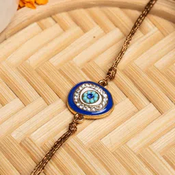 Look and Adorn Unisex White Evil Eye Rakhi-image-62