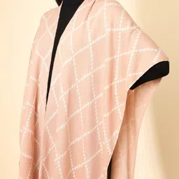 Zamour Checked Open Front Longline Shrug image 3