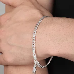 AKSHAT SAPPHIRE Men 92.5 Sterling Silver God Hanuman Charm Bracelet-picture-51