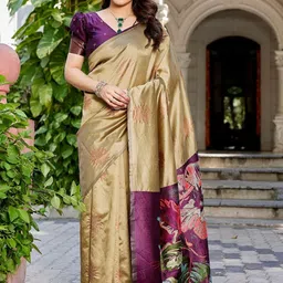 Lookmark Floral Silk Cotton Saree-picture-34