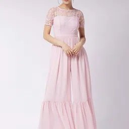 Miss Chase Women Self Design  Ruffled Basic Jumpsuit image 2