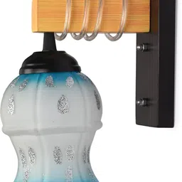 1ST TIME Blue & White Printed Wood Contemporary Wall Lamp-picture-37