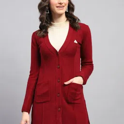 Monte Carlo Women Woollen Longline Cardigan-picture-29