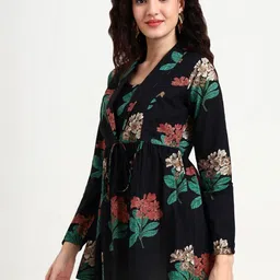 KALINI Floral Print Cotton Peplum Top image 3