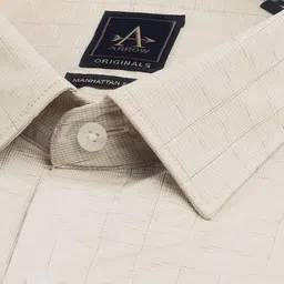 Arrow Velocity Manhattan Slim Fit Checked Dobby Weave Formal Shirt image 3