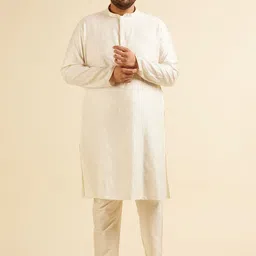 Manyavar Men Floral Embroidered Regular Kurta with Pyjamas-image-77
