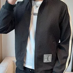 StyleCast Men Mock Collar Striped Casual Bomber Jacket image 4