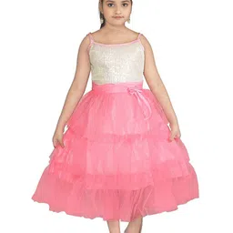Nickys Disegno Girls Embellished Shoulder Straps Net Fit & Flare Dress-picture-15