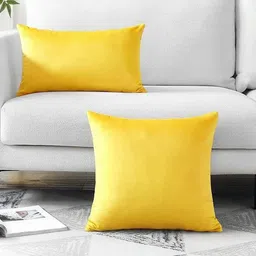 KNOTTING HOME Yellow 2 Pieces Velvet Square Cushion Covers image 3