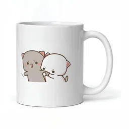 Mr UVD White & Brown Graphic Printed Ceramic Glossy Mug 350 ml image 2