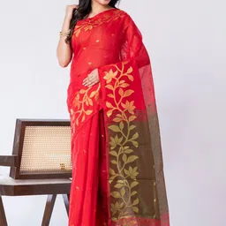 CXMAT Floral Zari Silk Cotton Saree-picture-14