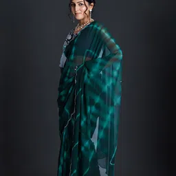 A.V.M Prints Tie and Dye Sequinned Maheshwari Saree image 5