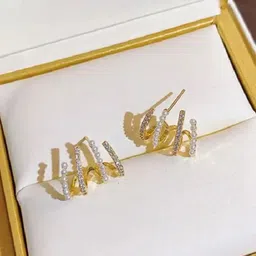 TheVineGirl Gold-Plated Cubic Zirconia-Studded Korean Studs image 5