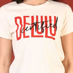 V-Mart Women Typography Printed Pockets T-shirt image 2