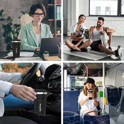 Lifelong Black Solid Stainless Steel Glossy Mugs Set of Cups and Mugs image 5