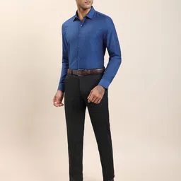 Turtle Men Standard Slim Fit Solid Spread Collar Cotton Formal Shirt image 4