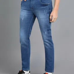 FUDE PRIDE Men Low Distress Light Fade Stretchable Jeans image 2