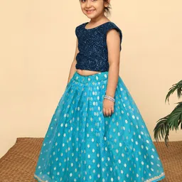 BAESD Girls Embroidered Sequinned Ready to Wear Lehenga & image 4