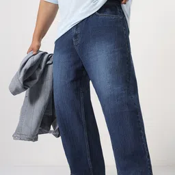 Urbano Plus Men Loose Relaxed Fit Mid-Rise Light Fade Jeans-picture-34