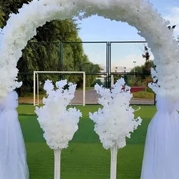 Homesake White 2 Pieces Hanging Cherry Blossom Artificial Flower image 2