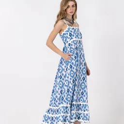 kalamir Zenava by Myntra Printed Shoulder Straps Fit & Flare Dress image 3