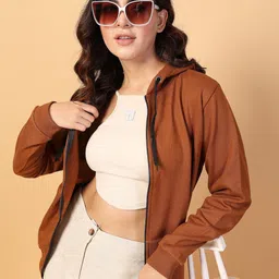 Rigo Women Solid Hooded Sweatshirt-picture-10
