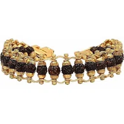 Divine souvenirs Unisex Gold-Plated Rudhraksh Beaded Wraparound Bracelet-picture-39