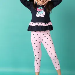 V-Mart Girls Printed Pure Cotton T-shirt With Trouser-picture-14