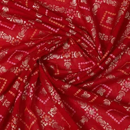PBS PRINTS Ethnic Motifs Zari Silk Blend Heavy Work Bandhani Saree image 3
