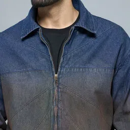 FUGAZEE Men Washed Colourblocked Denim Jacket image 4