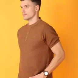 V-Mart Men Solid Mandarin Collar Cotton T-shirt-picture-10