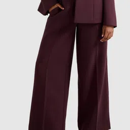 Forever New Women Loose Fit High-Rise Pleated Parallel Trousers-image-0
