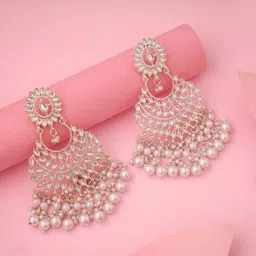 Anouk Gold-Plated Brass Artificial Beads Drop Earrings image 2