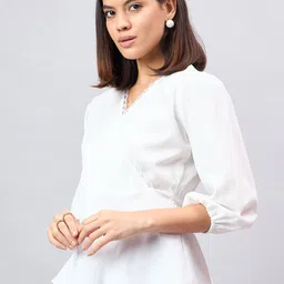 Style Quotient Puff Sleeve Peplum Top image 3