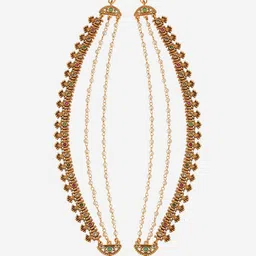 Kushal's Fashion Jewellery Gold-Plated Ethnic Antique Contemporary Kanakti Drop Earrings image 2