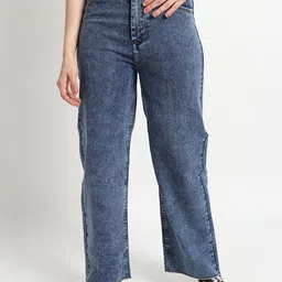 TYFFYN Women Flared High-Rise Heavy Fade Stretchable Jeans image 1