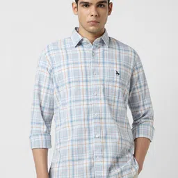 Van Heusen Sport Men Slim Fit Tartan Checks Checked Casual Shirt-picture-15