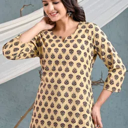 GORDHAN Geometric Print Bell Sleeve Cotton Longline Top-image-14