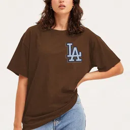 Moda Rapido Women Typography Printed Round Neck Cotton Oversized T-shirt-image-64