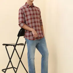 Allen Solly Tartan Checks Checked Spread Collar Pure Cotton Casual Shirt image 3