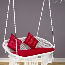 Swingzy White Hammock Hanging Swing With Cushion-image-19