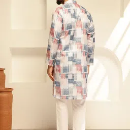 SOJANYA Geometric Printed Cotton Straight Kurta image 5