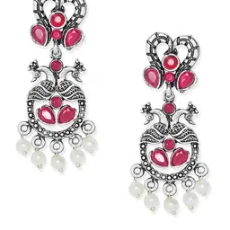 OOMPH Peacock Shaped Drop Earrings image 3