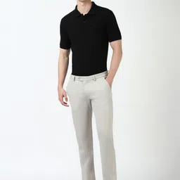 Peter England Men Solid Polo Collar Cotton T-shirt image 5