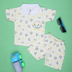 V-Mart Boys Printed Polo Collar T-shirt With Shorts-picture-12