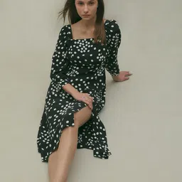Vero Moda Polka Dot Printed A-Line Midi Dress-picture-12